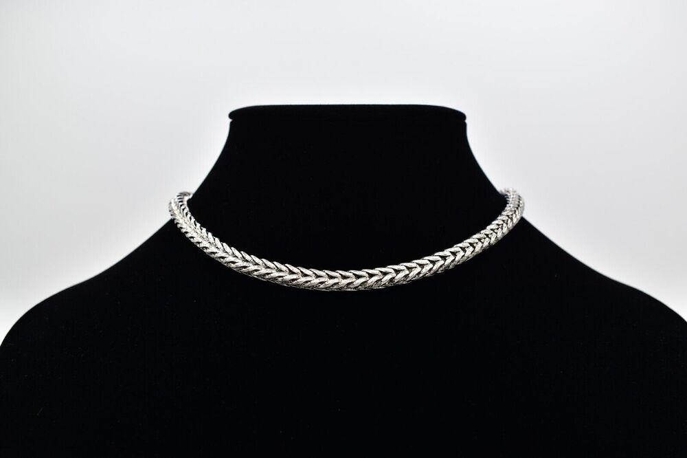 Piscitelli Vintage Collar Choker Necklace Silver Chunky Chain Heavy Signed BinBJ